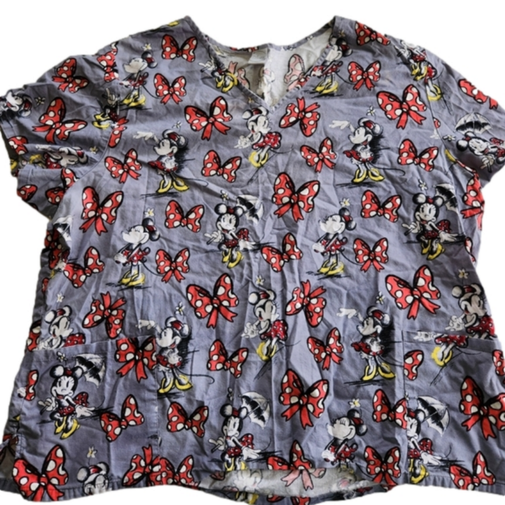 Mickey Minnie Disney Medical Scrubs Top Nurse Uniform